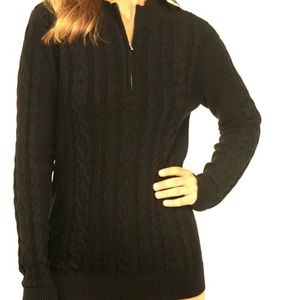 🍄 Kim Rogers 1/4 zip cable knit sweater size L